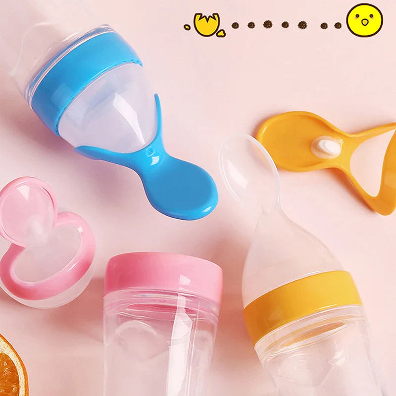 Silicone Baby Feeding Bottle Spoon Feeder