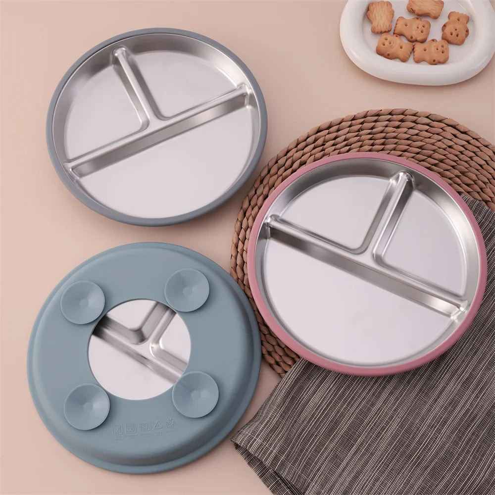 Stainless Steel Baby Suction Plate Bowl