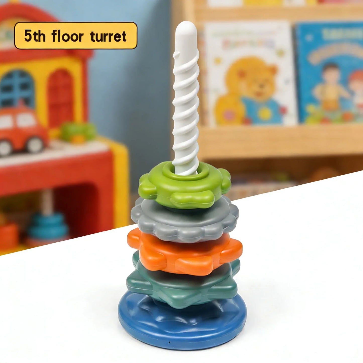 Rainbow Rotating Tower Color Recognition Toy