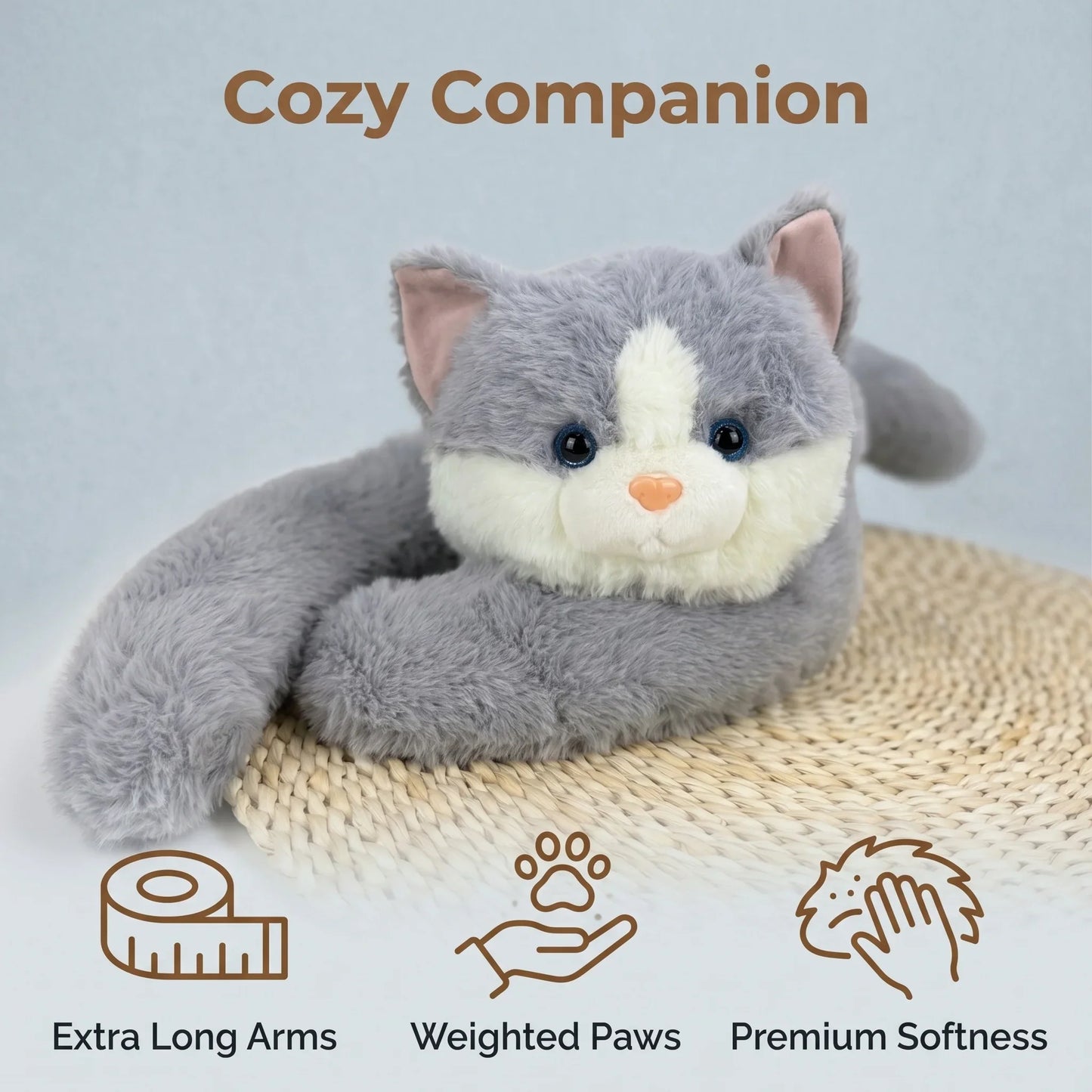 Long Arm Weighted Stuffed Animal Plush Pillow