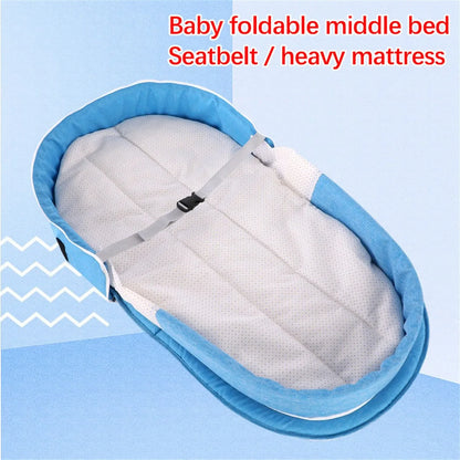 Portable Folding Baby Crib with Net and Awning