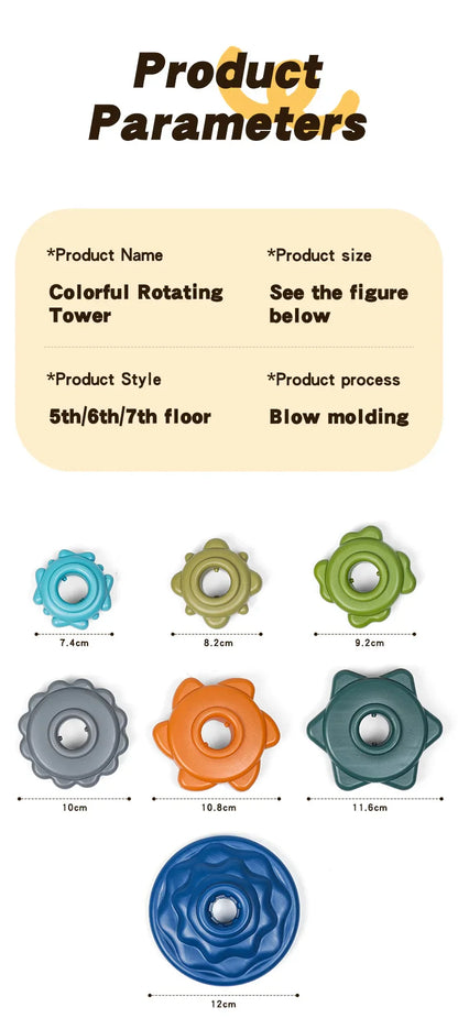 Rainbow Rotating Tower Color Recognition Toy