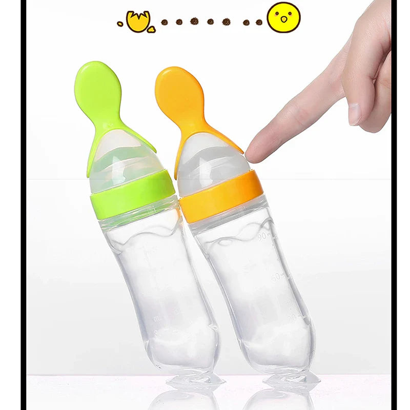 Silicone Baby Feeding Bottle Spoon Feeder