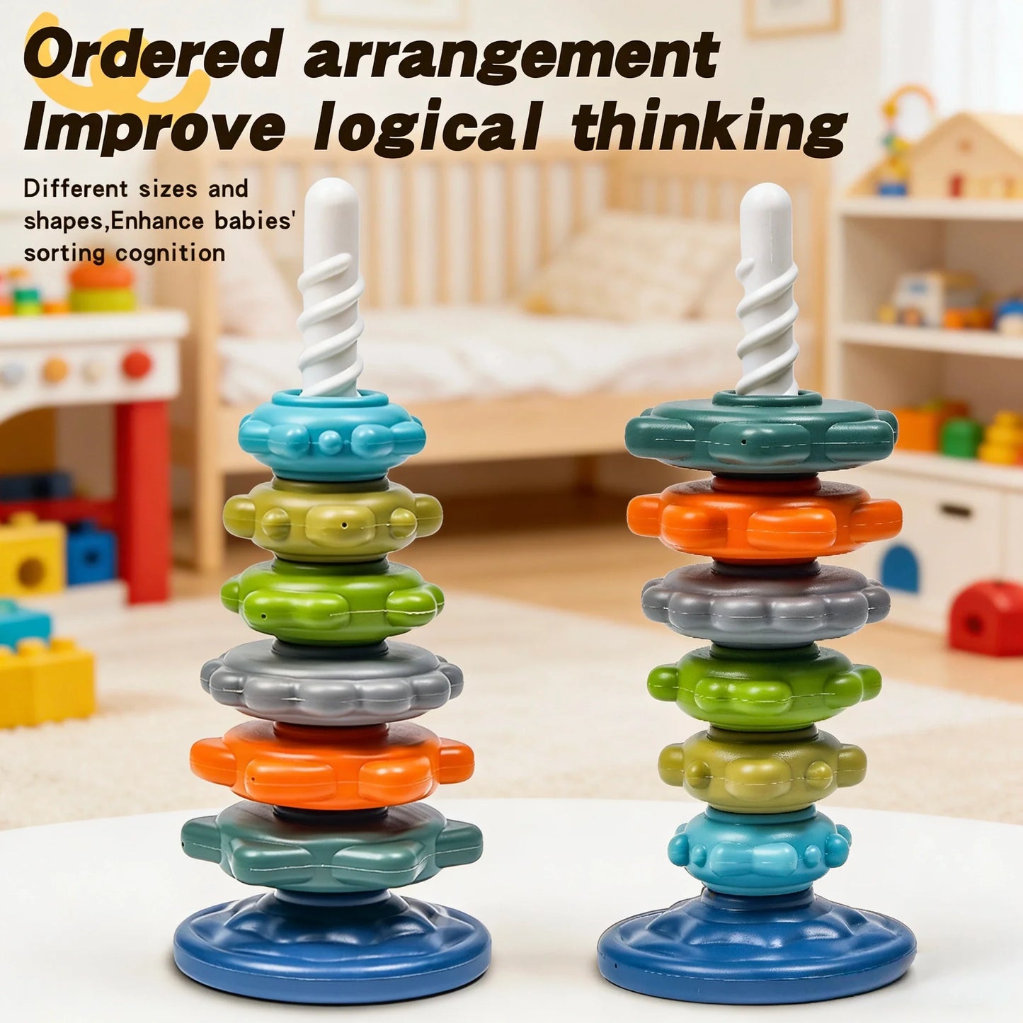 Rainbow Rotating Tower Color Recognition Toy