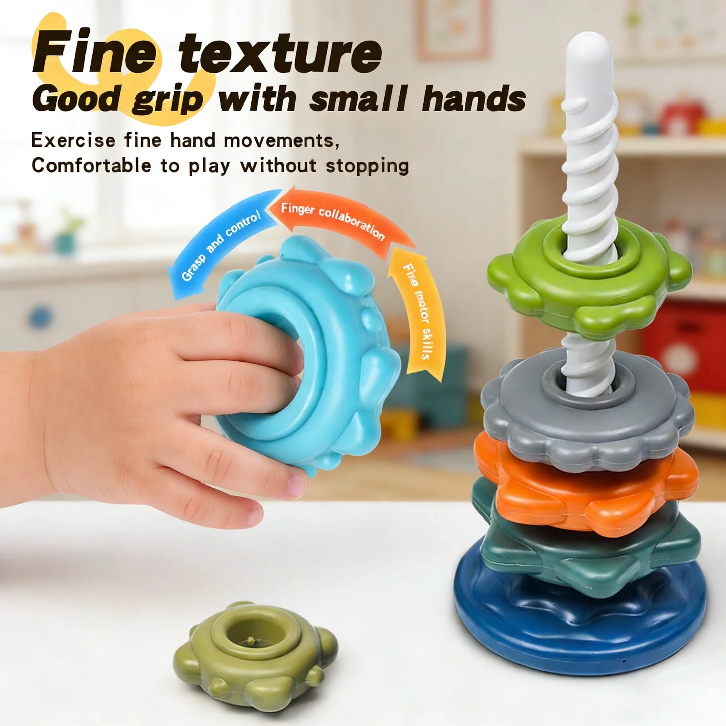 Rainbow Rotating Tower Color Recognition Toy